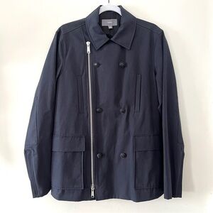 Vince | Military-Inspired Double Breasted Jacket | Navy Blue Cotton | Medium
